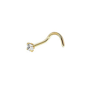 Stainless Steel Nosepiece with Gold Nose Stud Stylish Piercing Jewellery Women - L-Shaped Rod-2mm V528-EAR-STUD-L-20-133230