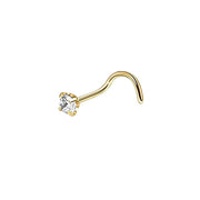 Stainless Steel Nosepiece with Gold Nose Stud Stylish Piercing Jewellery Women - L-Shaped Rod-2mm V528-EAR-STUD-L-20-133230