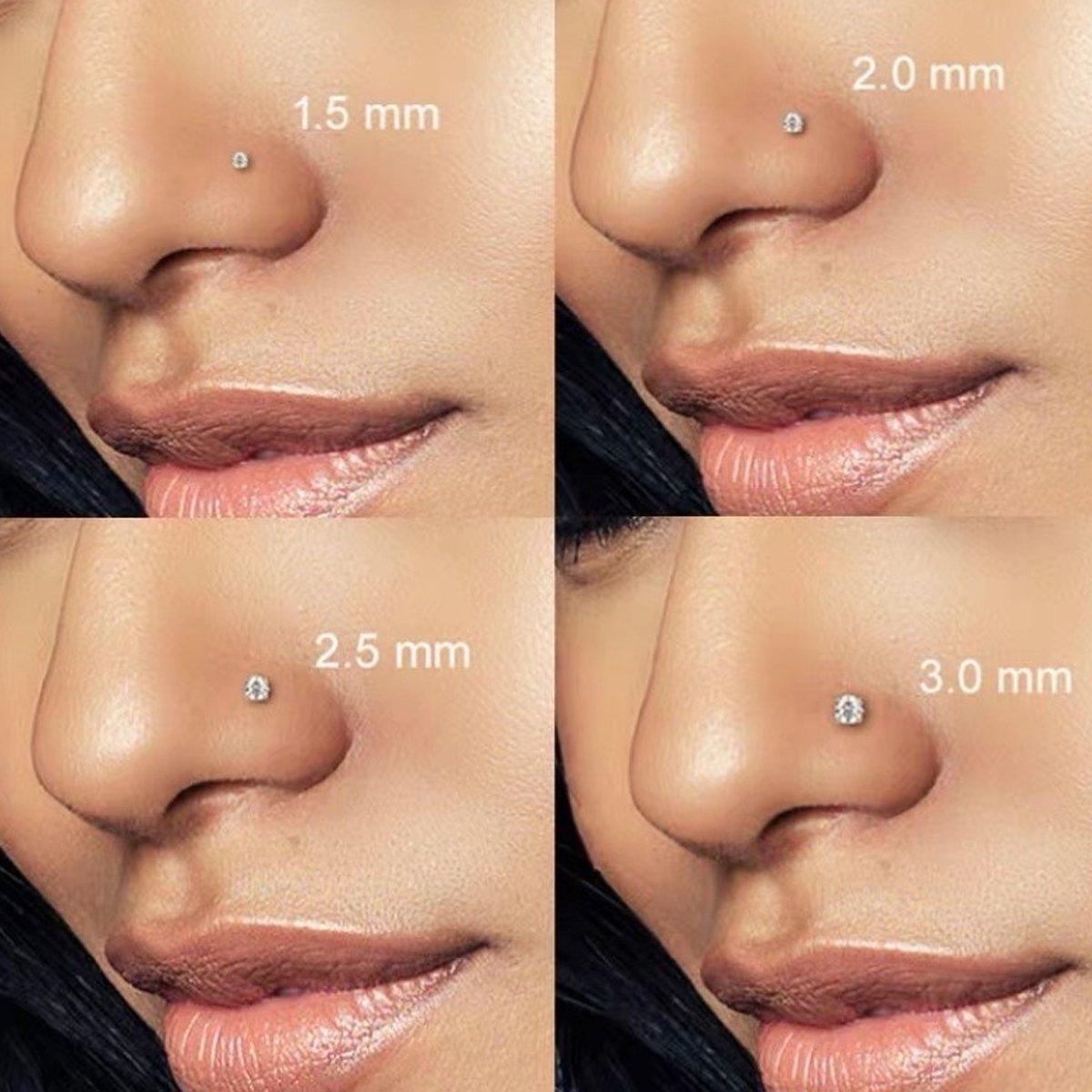 Stainless Steel Nosepiece with Gold Nose Stud Stylish Piercing Jewellery Women - S-Shaped Rod-1.5mm V528-EAR-STUD-S-15-670358