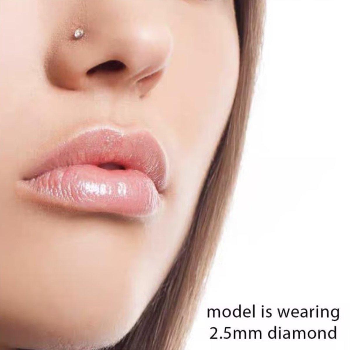 Stainless Steel Nosepiece with Gold Nose Stud Stylish Piercing Jewellery Women - S-Shaped Rod-1.5mm V528-EAR-STUD-S-15-670358