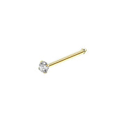 Stainless Steel Nosepiece with Gold Nose Stud Stylish Piercing Jewellery Women - S-Shaped Rod-3mm V528-EAR-STUD-S-30-839256