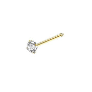 Stainless Steel Nosepiece with Gold Nose Stud Stylish Piercing Jewellery Women - S-Shaped Rod-3mm V528-EAR-STUD-S-30-839256