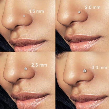 Stainless Steel Nosepiece with Gold Nose Stud Stylish Piercing Jewellery Women - Straight Rod-1.5mm V528-EAR-STUD-Z-15-443266
