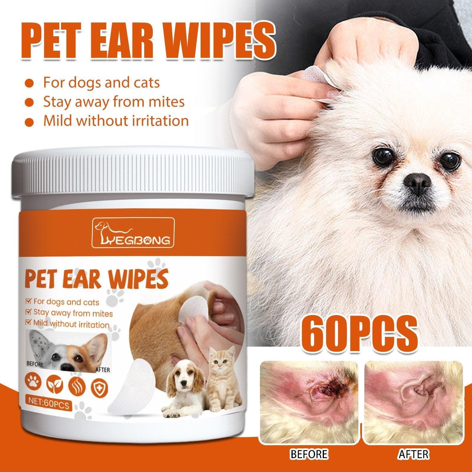 Pet Ear Wipes Gentle Cleaning Deodorizing Mite Removal Ear Wax Care Products V528-EAR-WIPES-198016