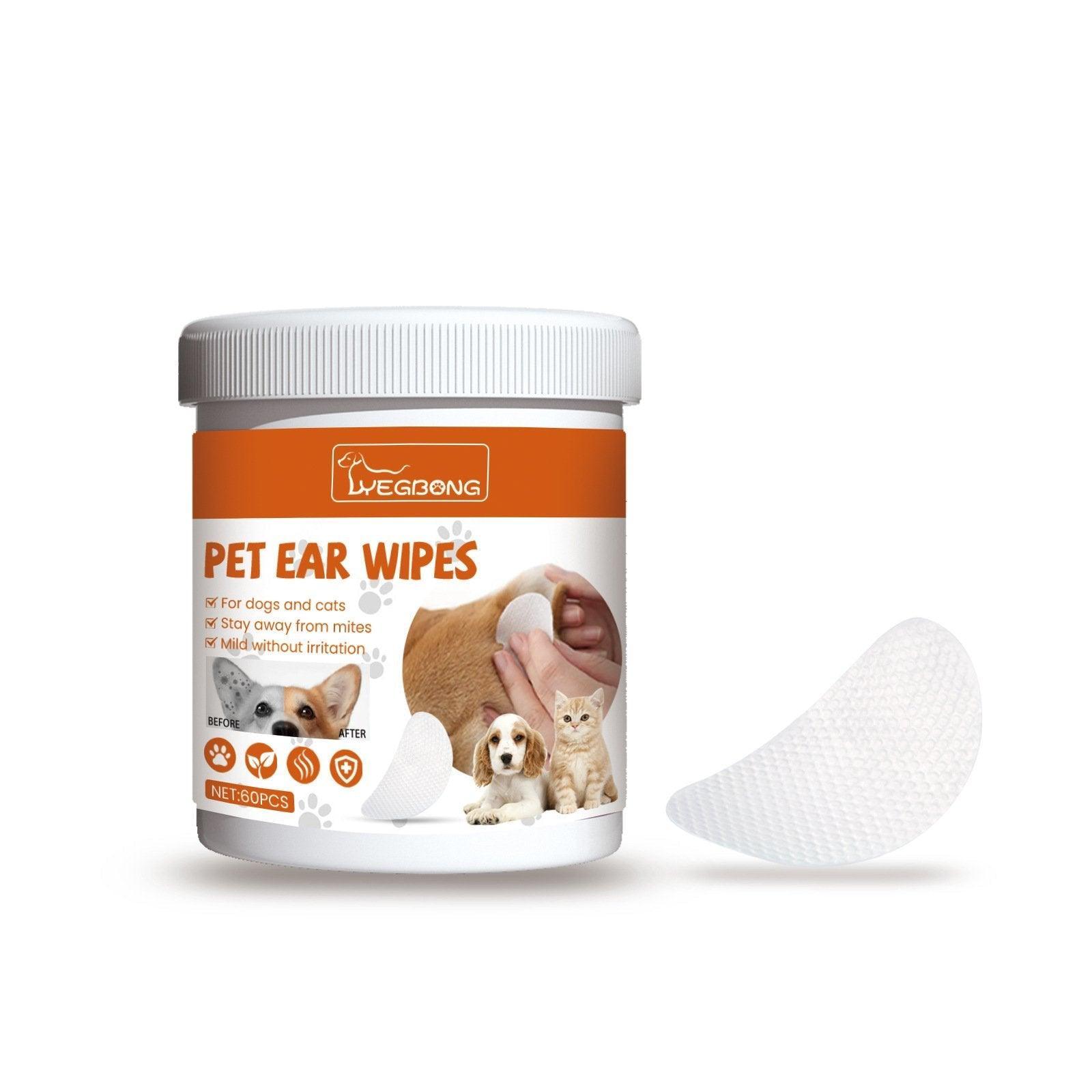 Pet Ear Wipes Gentle Cleaning Deodorizing Mite Removal Ear Wax Care Products V528-EAR-WIPES-198016