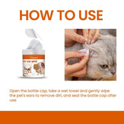 Pet Ear Wipes Gentle Cleaning Deodorizing Mite Removal Ear Wax Care Products V528-EAR-WIPES-198016