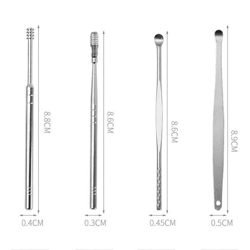 6Pcs Stainless Steel Ear Pick Curette Wax Cleaner Earpick Remover Earwax Removal - Blue V528-EARCLEANINGTOOLS-6-BLUE-678945