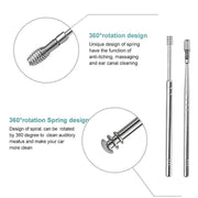 6Pcs Stainless Steel Ear Pick Curette Wax Cleaner Earpick Remover Earwax Removal - Blue V528-EARCLEANINGTOOLS-6-BLUE-678945