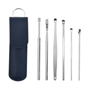 6Pcs Stainless Steel Ear Pick Curette Wax Cleaner Earpick Remover Earwax Removal - Blue V528-EARCLEANINGTOOLS-6-BLUE-678945