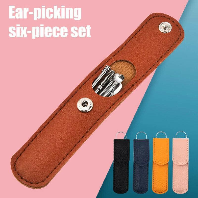 6Pcs Stainless Steel Ear Pick Curette Wax Cleaner Earpick Remover Earwax Removal - Pink V528-EARCLEANINGTOOLS-6-PINK-665445