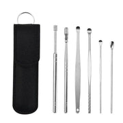 6Pcs Stainless Steel Ear Pick Curette Wax Cleaner Earpick Remover Earwax Removal - Pink V528-EARCLEANINGTOOLS-6-PINK-665445