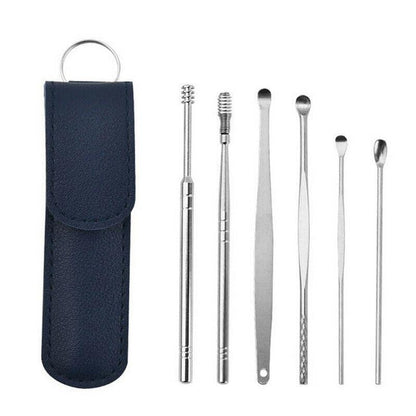6Pcs Stainless Steel Ear Pick Curette Wax Cleaner Earpick Remover Earwax Removal - Yellow V528-EARCLEANINGTOOLS-6-YELLOW-6462945