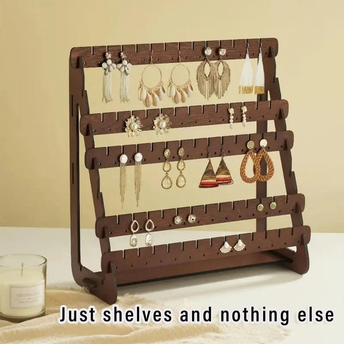Vintage Wooden Earring Holder Jewelry Display Stand Organizer for Earrings V528-EARRING-STAND-872769