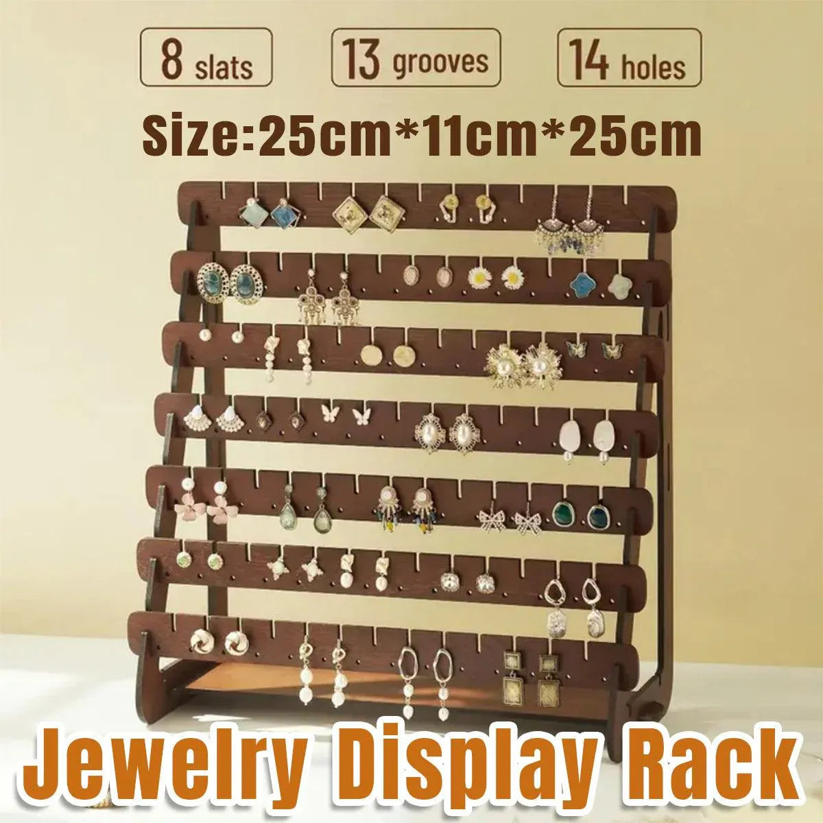Vintage Wooden Earring Holder Jewelry Display Stand Organizer for Earrings V528-EARRING-STAND-872769