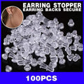 100PCS Clear Silicone Earring Backs Soft Hypoallergenic Stoppers 5mm V528-EARRINGBACK-100PCS-963058