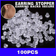 100PCS Clear Silicone Earring Backs Soft Hypoallergenic Stoppers 5mm V528-EARRINGBACK-100PCS-963058