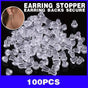 100PCS Clear Silicone Earring Backs Soft Hypoallergenic Stoppers 5mm V528-EARRINGBACK-100PCS-963058
