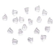 100PCS Clear Silicone Earring Backs Soft Hypoallergenic Stoppers 5mm V528-EARRINGBACK-100PCS-963058