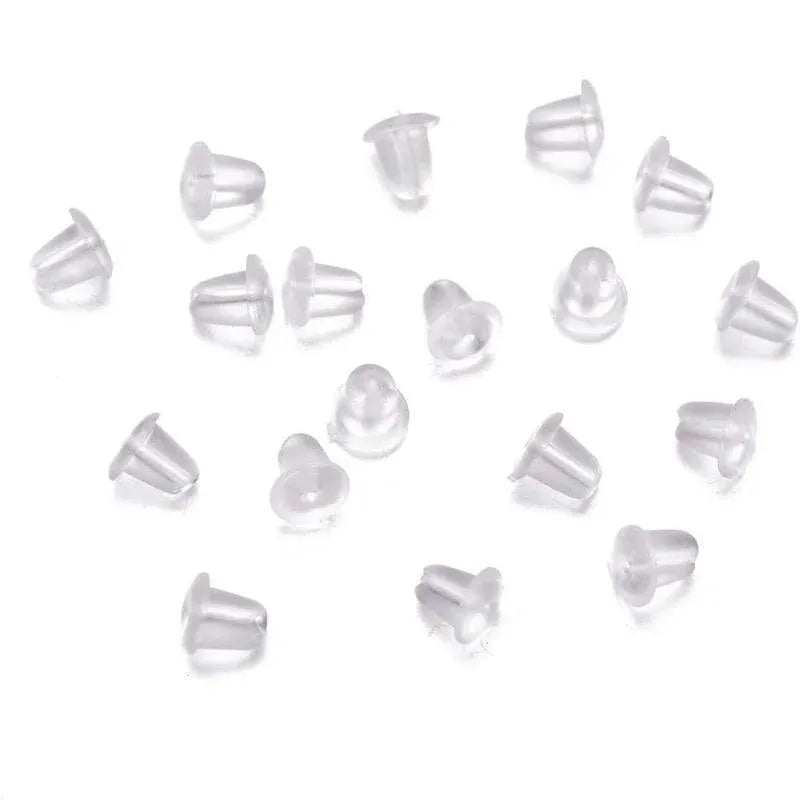 100PCS Clear Silicone Earring Backs Soft Hypoallergenic Stoppers 5mm V528-EARRINGBACK-100PCS-963058