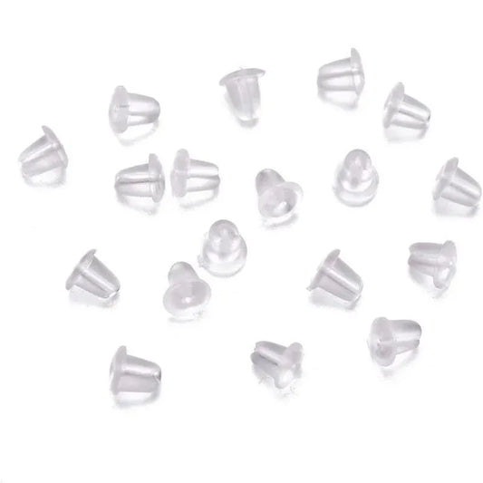 100PCS Clear Silicone Earring Backs Soft Hypoallergenic Stoppers 5mm V528-EARRINGBACK-100PCS-963058