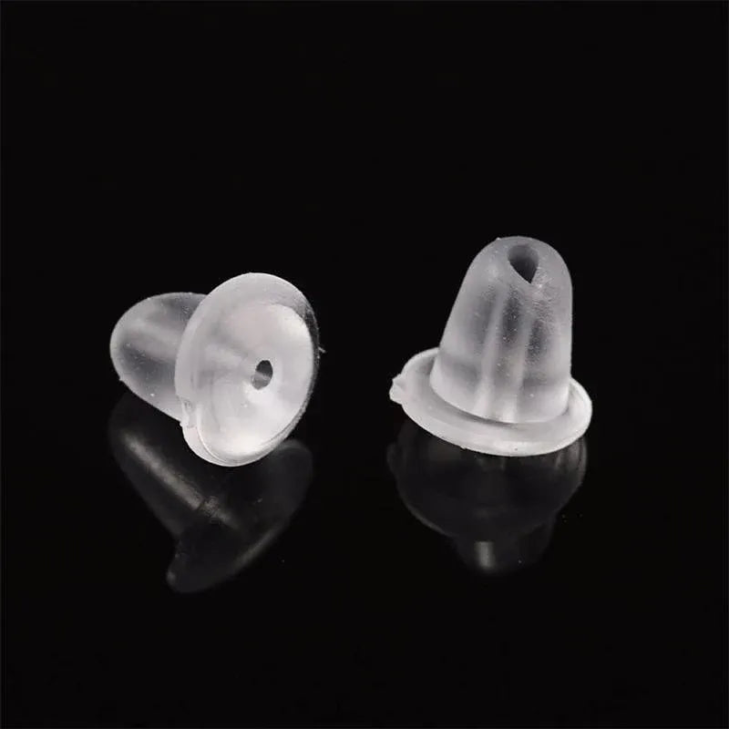 100PCS Clear Silicone Earring Backs Soft Hypoallergenic Stoppers 5mm V528-EARRINGBACK-100PCS-963058
