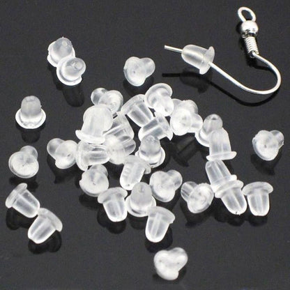 100PCS Clear Silicone Earring Backs Soft Hypoallergenic Stoppers 5mm V528-EARRINGBACK-100PCS-963058