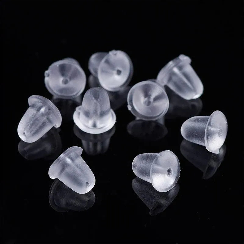 100PCS Clear Silicone Earring Backs Soft Hypoallergenic Stoppers 5mm V528-EARRINGBACK-100PCS-963058
