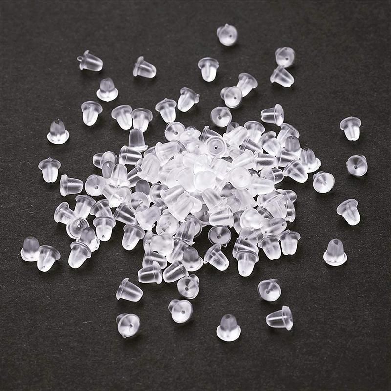 100PCS Clear Silicone Earring Backs Soft Hypoallergenic Stoppers 5mm V528-EARRINGBACK-100PCS-963058