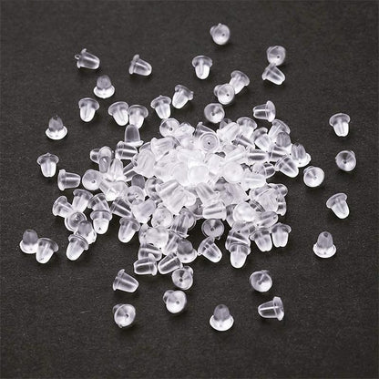 100PCS Clear Silicone Earring Backs Soft Hypoallergenic Stoppers 5mm V528-EARRINGBACK-100PCS-963058