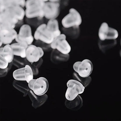 100PCS Clear Silicone Earring Backs Soft Hypoallergenic Stoppers 5mm V528-EARRINGBACK-100PCS-963058