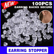 100PCS Clear Silicone Earring Backs Soft Hypoallergenic Stoppers 5mm V528-EARRINGBACK-100PCS-963058
