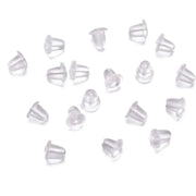 200 Rubber Earnuts Earring Nuts Findings Earring Backs Clear Plastic Dewsupplies V528-EARRINGBACK-200PCS-746327