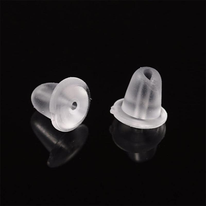 200 Rubber Earnuts Earring Nuts Findings Earring Backs Clear Plastic Dewsupplies V528-EARRINGBACK-200PCS-746327