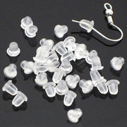 200 Rubber Earnuts Earring Nuts Findings Earring Backs Clear Plastic Dewsupplies V528-EARRINGBACK-200PCS-746327