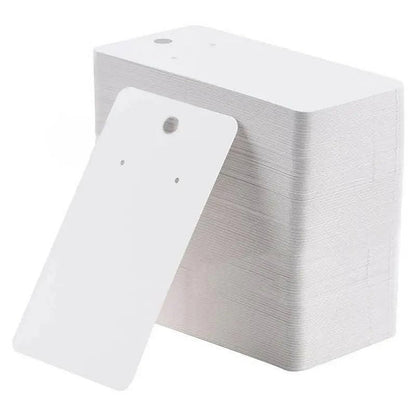 100Pcs Cardboard Earring Display Cards for Jewelry Accessories - White V528-EARRINGCARDS-WHITE-359741