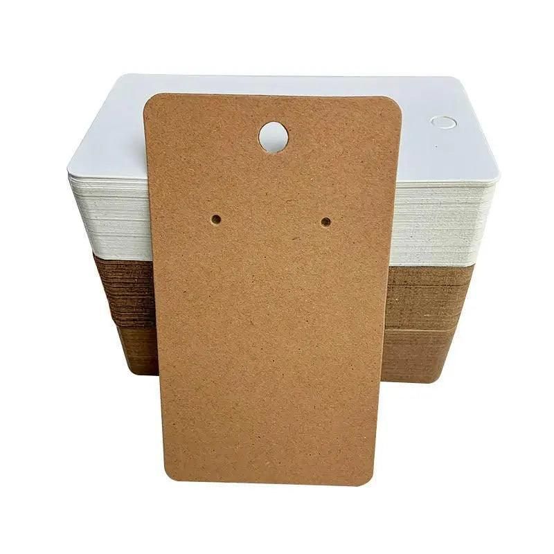 100Pcs Cardboard Earring Display Cards for Jewelry Accessories - White V528-EARRINGCARDS-WHITE-359741