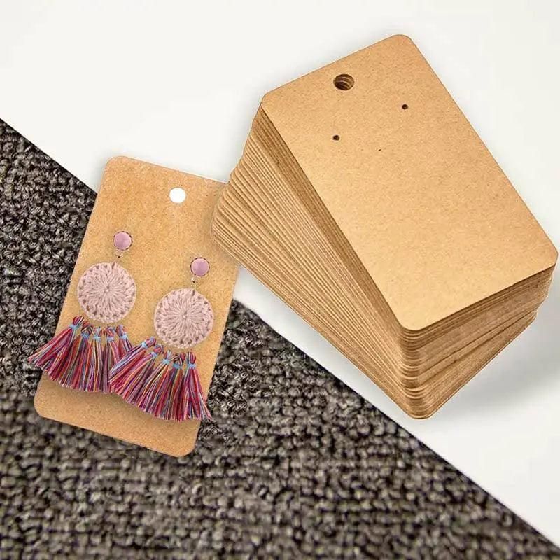 100Pcs Cardboard Earring Display Cards for Jewelry Accessories - White V528-EARRINGCARDS-WHITE-359741