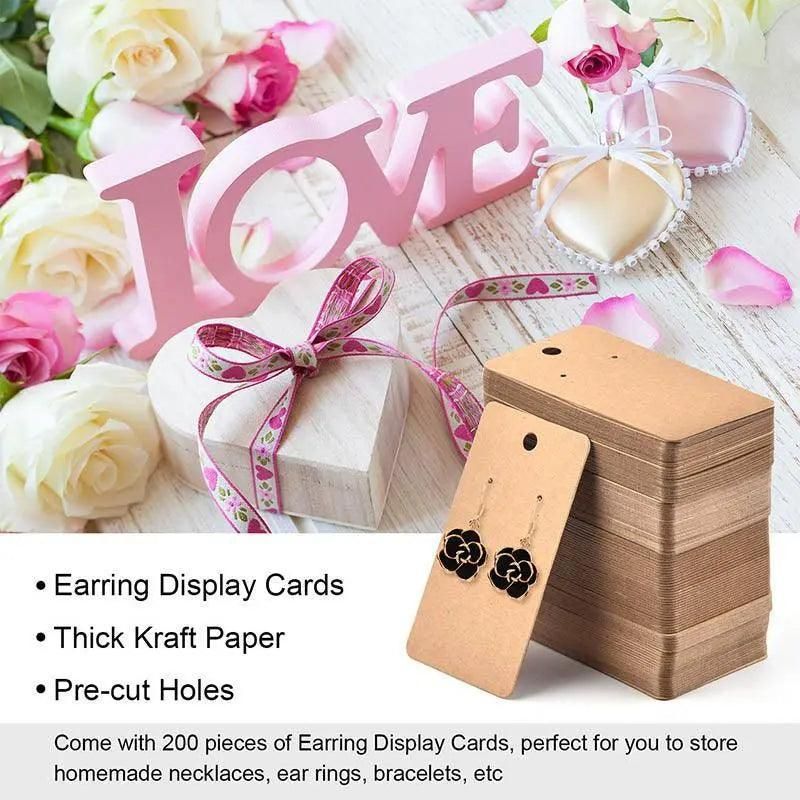 100Pcs Cardboard Earring Display Cards for Jewelry Accessories - White V528-EARRINGCARDS-WHITE-359741