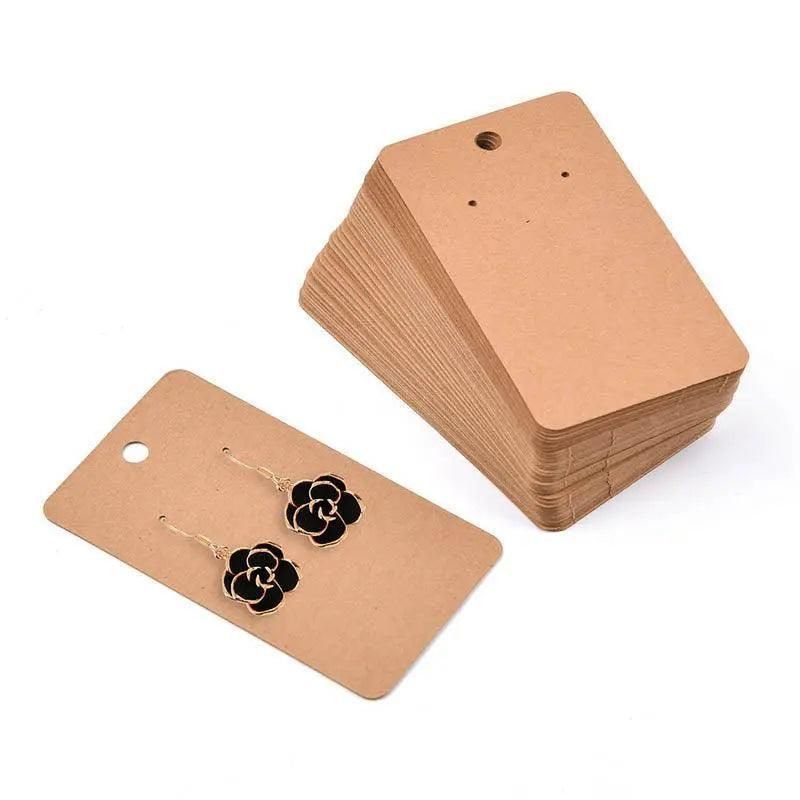 100Pcs Cardboard Earring Display Cards for Jewelry Accessories - White V528-EARRINGCARDS-WHITE-359741