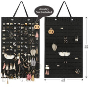 Hanging Jewelry Organizer Earring Necklace Holder Felt Display Storage Rack - White V528-EARRINGDISPLAY-WHITE-442816