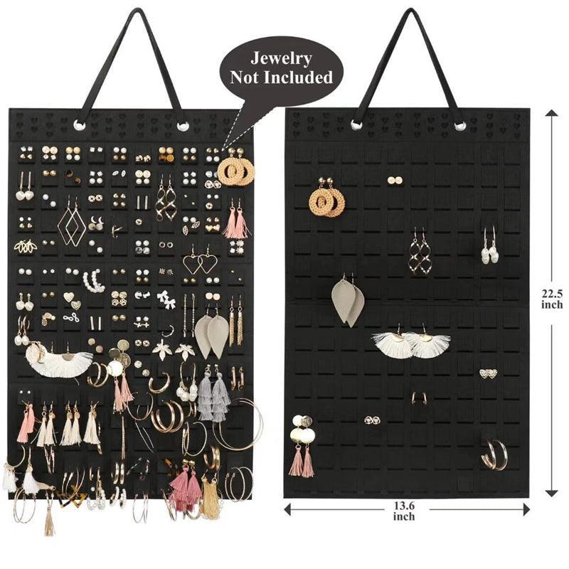 Hanging Jewelry Organizer Earring Necklace Holder Felt Display Storage Rack - White V528-EARRINGDISPLAY-WHITE-442816