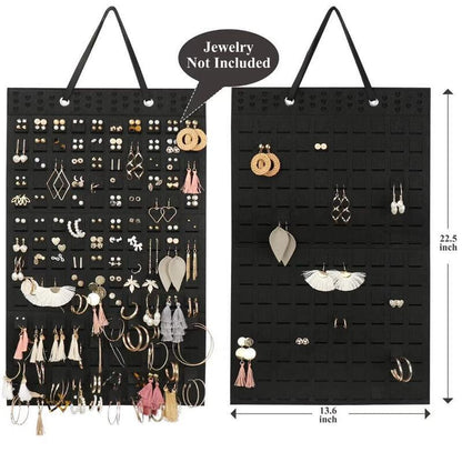 Hanging Jewelry Organizer Earring Necklace Holder Felt Display Storage Rack - White V528-EARRINGDISPLAY-WHITE-442816