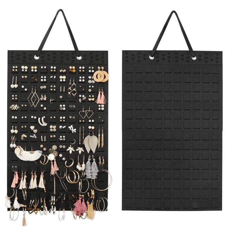 Hanging Jewelry Organizer Earring Necklace Holder Felt Display Storage Rack - White V528-EARRINGDISPLAY-WHITE-442816