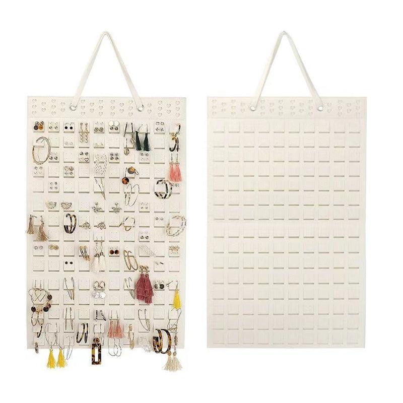 Hanging Jewelry Organizer Earring Necklace Holder Felt Display Storage Rack - White V528-EARRINGDISPLAY-WHITE-442816