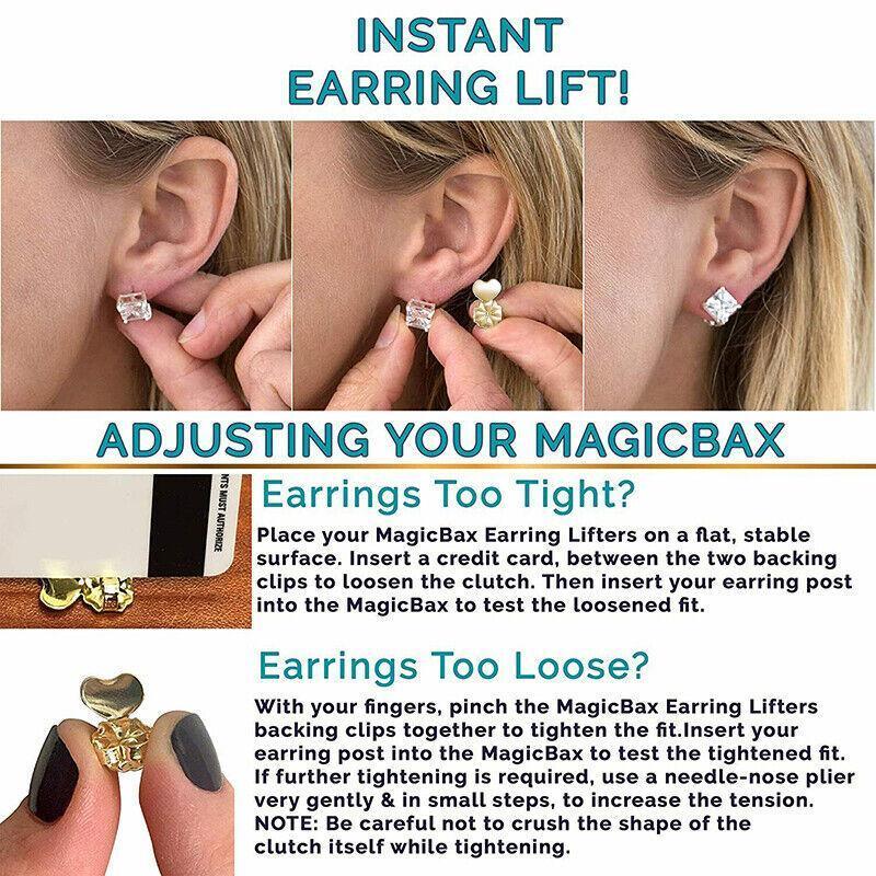 Hypoallergenic Fits Earrings Ear Support Lifts Magic Bax Backs Studs Auxiliary - Silver V528-EARRINGEAR-SILVER-168096