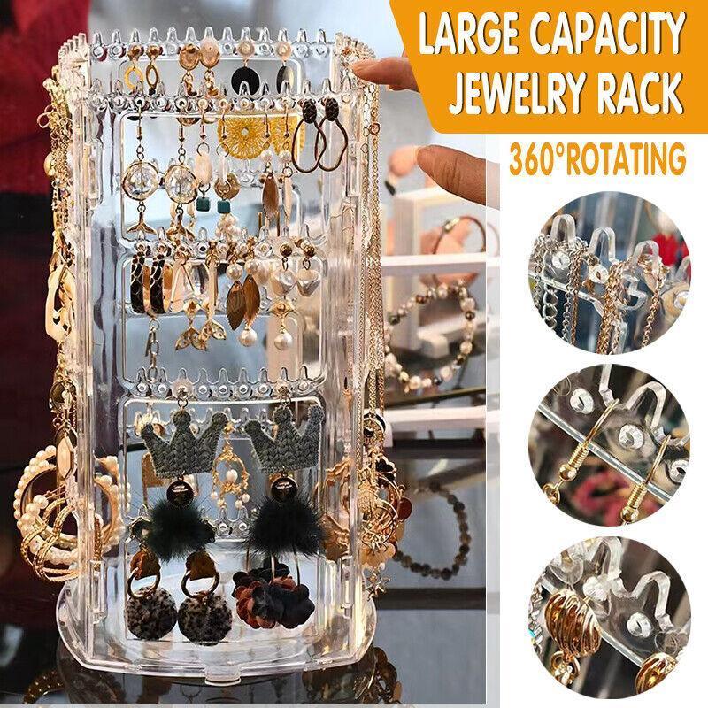 360-Degree Rotating Earring Holder Jewellery Rack Display Stand Organizer V528-EARRINGHOLDER-215644