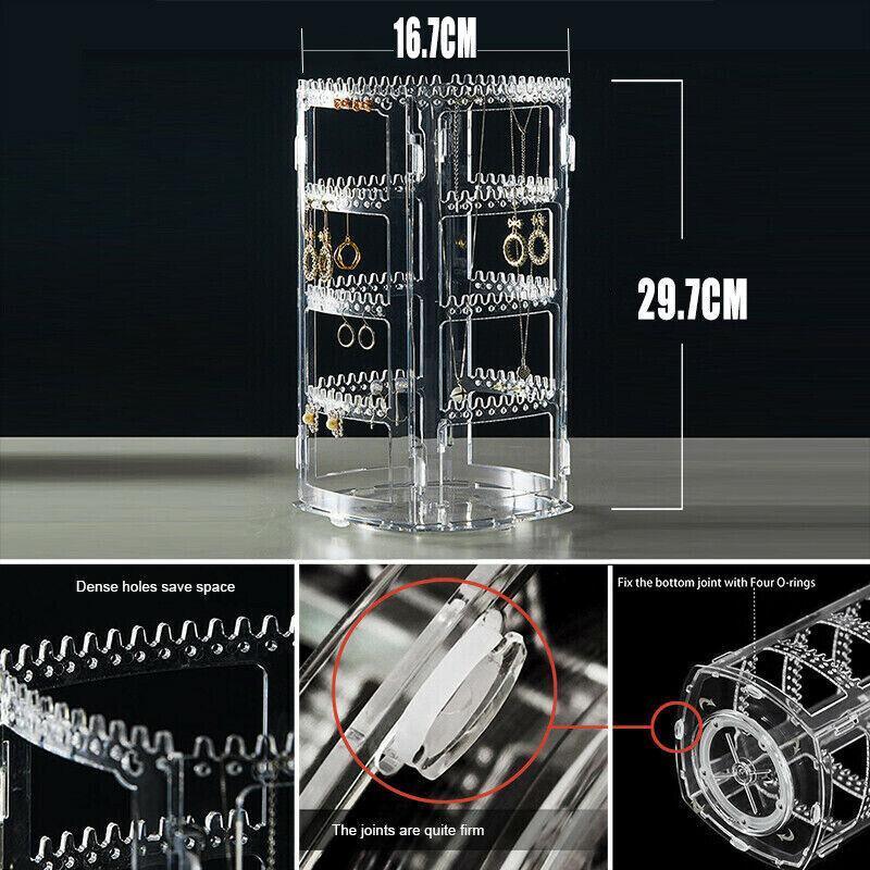 360-Degree Rotating Earring Holder Jewellery Rack Display Stand Organizer V528-EARRINGHOLDER-215644