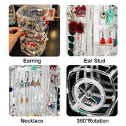 360-Degree Rotating Earring Holder Jewellery Rack Display Stand Organizer V528-EARRINGHOLDER-215644