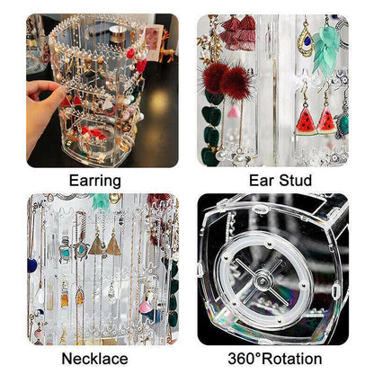 360-Degree Rotating Earring Holder Jewellery Rack Display Stand Organizer V528-EARRINGHOLDER-215644