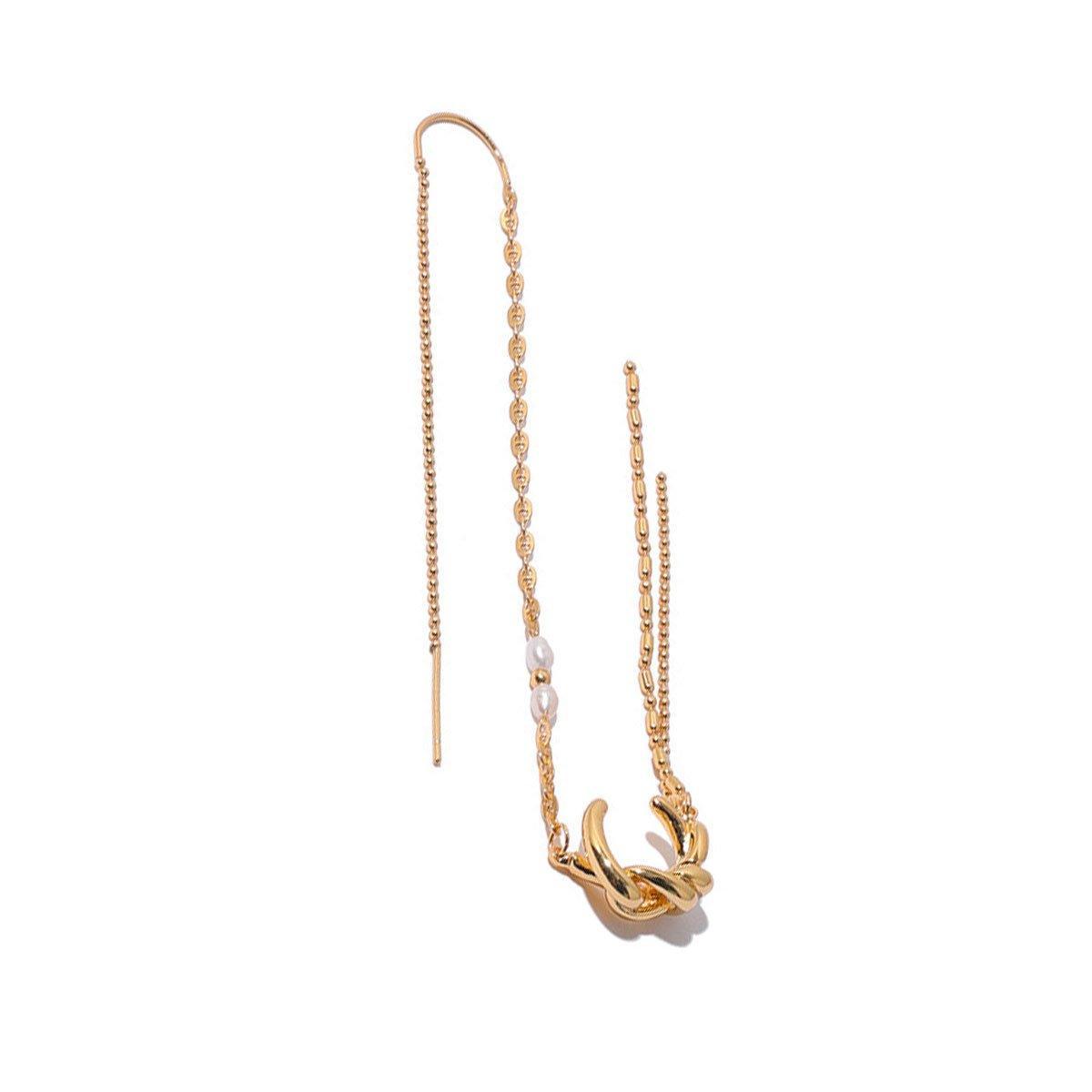 One Piece Earrings Pearl Ear Wire Wrap Design Ear Bone Cuff Clip For Women V528-EARRINGS-18K-PEARL-1-489284